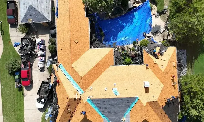 Professional Roof Repair being performed in Harvey